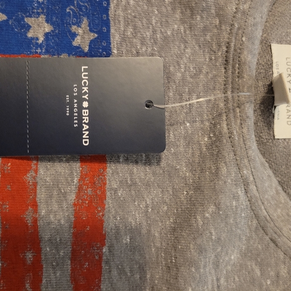 Lucky Brand Gray Ladies Flag Graphic Sweatshirt S - Picture 5 of 7